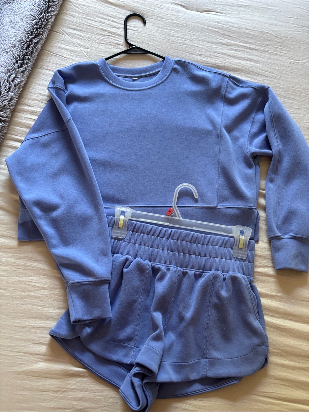 Two-Piece Yoga Lounge Set - Sweatshirt & Shorts
